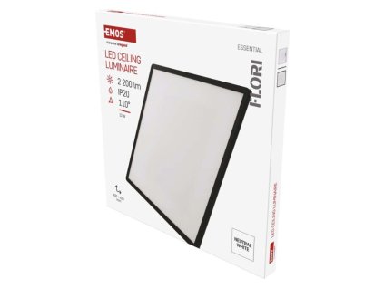 LED přisazené svítidlo FLORI čtvercové, černé, 22W, neutrální bílá