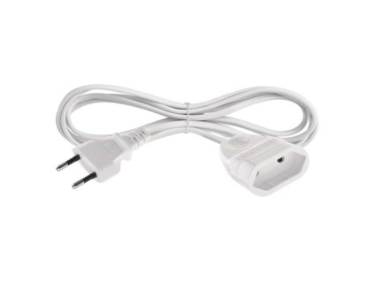 Dvoužilový pohyblivý přívod 1,5 m / 1 zásuvka / bílý / PVC / 0,75 mm2 1 ks, závěs