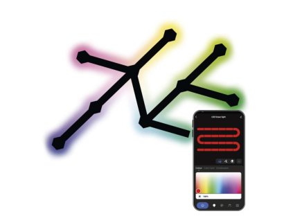 GoSmart LED svítidlo Lines černé, 9 dílů, 34 W, RGBIC stmívatelné, WiFi