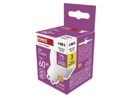 LED žárovka Classic MR16 / GU10 / 7 W (60 W) / 800 lm / neutrální bílá / stmívatelná