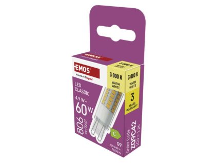 LED žárovka Classic JC / G9 / 4,9 W (60 W) / 806 lm / teplá bílá