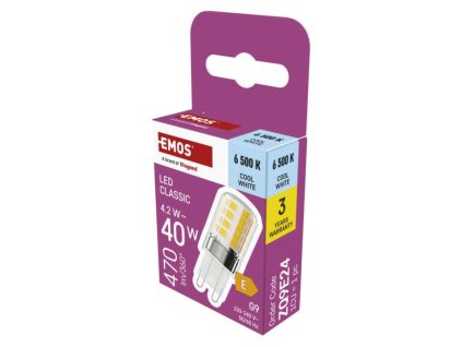 LED žárovka Classic JC / G9 / 4,2 W (40 W) / 470 lm / studená bílá