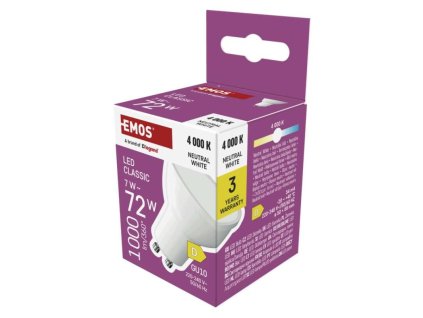 LED žárovka Classic MR16 bílá / GU10 / 7 W (72 W) / 1000 lm / neutrální bílá