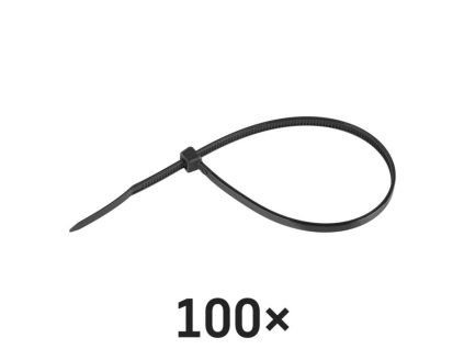 Stahovací páska 200×3,5 mm, černá, 100 ks