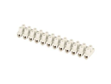 Šroubová svorkovnice 12× 2,5–4 mm2, 450 V, bílá