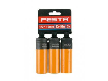 Hlavice na kola FESTA CrMo 1/2" 19mm 3ks(D)