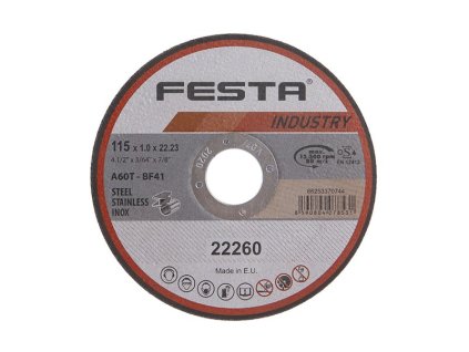 Kotouč řezný FESTA INDUSTRY na kov 115x1x22.2mm