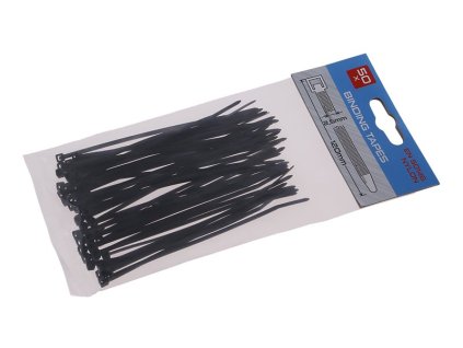 Pásky vázací 50ks černá (Rozměr pásky 120x2,5mm, Velikost balení 50ks)