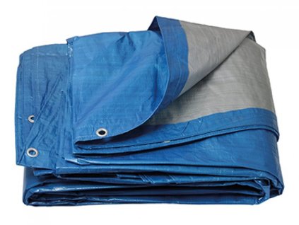 PE plachta zakrývací kulatá 120g/1m2 modro-stříbrná (Průměr 6,5m (±5%))