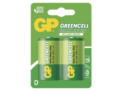 Zinková baterie GP Greencell D (R20) 2 ks, blistr  B1241