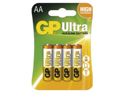 Alkalická baterie GP Ultra AA (LR6) 4 ks, blistr