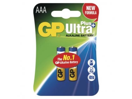 Alkalická baterie GP Ultra Plus AAA (LR03) 2 ks, blistr  B17112