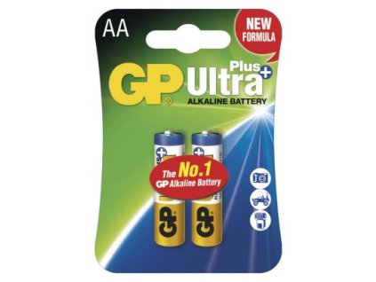 Alkalická baterie GP Ultra Plus AA (LR6) 2 ks, blistr