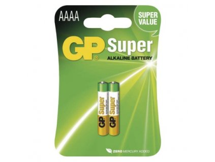 Alkalická speciální baterie GP 25A (AAAA, LR61) 1,5 V 2 ks, blistr  B1306