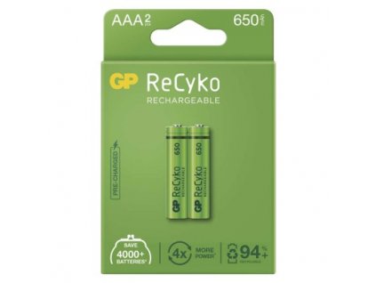 Nabíjecí baterie GP ReCyko 650 AAA (HR03) 2 ks, papírová krabička
