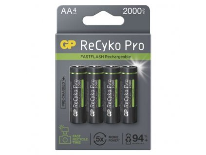Nabíjecí baterie GP ReCyko Pro Photo Flash AA (HR6) 4 ks, papírová krabička