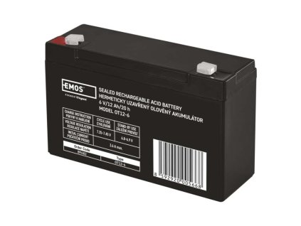 Bezúdržbový olověný akumulátor 6 V/12 Ah, faston 4,7 mm  B9682