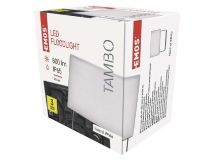 LED reflektor TAMBO 10,5W, černý, neutrální bílá 1 ks, krabice