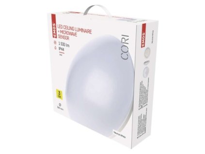 LED přisazené svítidlo CORI s pohyb. čidl., kr. 18W n.b., IP44 1 ks, krabice  ZM3412