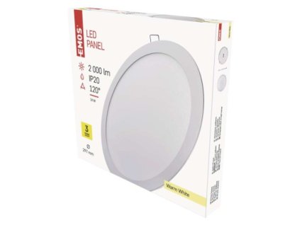 LED vestavné svítidlo PROFI, kruhové, bílé, 24W teplá bílá 1 ks, krabice  ZD1151