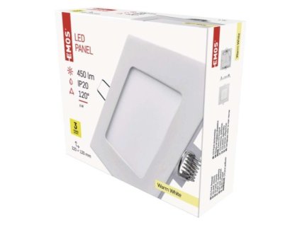 LED vestavné svítidlo PROFI, čtvercové, bílé, 6W teplá bílá 1 ks, krabice  ZD2121