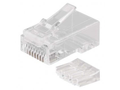 Konektor RJ45 pro UTP kabel (drát), bílý 20 ks, PVC sáček  K0103