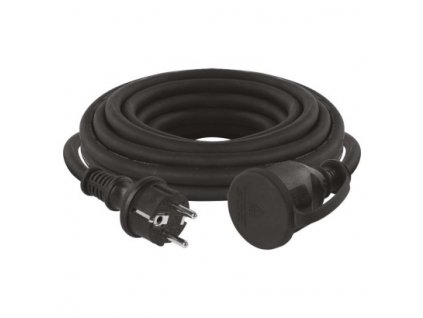 Venkovní prodlužovací kabel 5 m / 1 zásuvka / černý / guma-neopren / 230 V / 1,5 mm2 1 ks, fólie