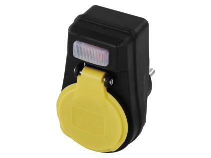 Zásuvka s vypínačem, IP44, černá 1 ks, závěs
