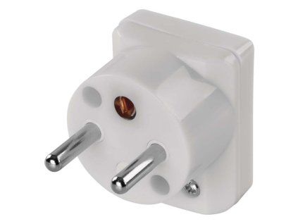 Vidlice úhlová pro prodlužovací kabel, bílá  P0035