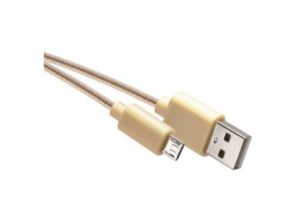 Nabíjecí a datový kabel USB-A 2.0 / micro USB-B 2.0, 1 m, zlatý 1 ks, krabička