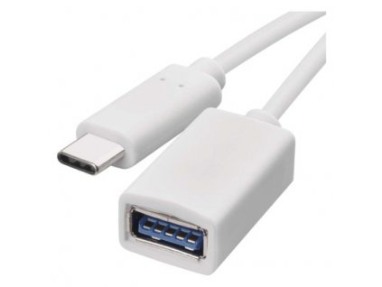 Datový OTG kabel USB-A 3.0 / USB-C 3.0 s funkcí redukce, 15 cm, bílý 1 ks, krabička