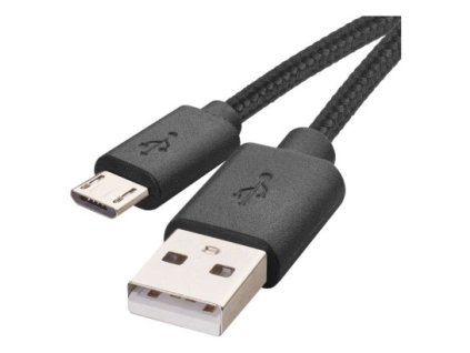 Nabíjecí a datový kabel USB-A 2.0 / micro USB-B 2.0, 2 m, černý 1 ks, krabička  SM7008BL