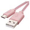 Nabíjecí a datový kabel USB-A 2.0 / micro USB-B 2.0, 1 m, růžový 1 ks, krabička