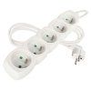 Prodlužovací kabel 1,5 m / 5 zásuvek / bílý / PVC / 1 mm2