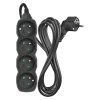 Prodlužovací kabel 3 m / 4 zásuvky / černý / PVC / 1 mm2  PC0413