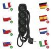 Prodlužovací kabel 3 m / 4 zásuvky / černý / PVC / 1 mm2  PC0413