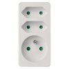 Rozbočovací zásuvka 2× plochá + 1× kulatá, bílá