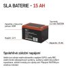 Bezúdržbový trakční olověný aku. 12 V/15 Ah, faston 6,3 mm