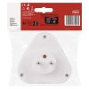 Rozbočovací zásuvka 3× kulatá, bílá