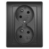 Zásuvka dvojnásobná, antracit  A6001.3