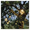 LED světelný řetěz – 10x párty žárovky čiré, 5 m, venkovní i vnitřní, teplá bílá
