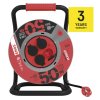 Venkovní prodlužovací kabel na bubnu 50 m / 4 zásuvky / černý / guma / 230 V / 1,5 mm2