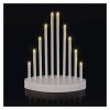 LED svícen bílý, 24,5 cm, 3x AA, vnitřní, teplá bílá, časovač