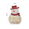 LED vánoční sněhulák dřevěný, 30 cm, 2x AA, vnitřní, teplá bílá, časovač  DCWW07