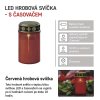 LED hřbitovní svíčka červená, 2x C, venkovní i vnitřní, teplá bílá, časovač  DCCV19