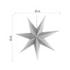 Vánoční hvězda papírová závěsná se stříbrnými třpytkami ve středu, bílá, 60 cm, vnitřní  DCAZ08
