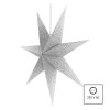 Vánoční hvězda papírová závěsná se stříbrnými třpytkami ve středu, bílá, 60 cm, vnitřní  DCAZ08
