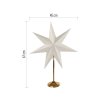 Vánoční hvězda papírová se zlatým stojánkem, 45 cm, vnitřní