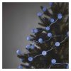 LED světelný cherry řetěz – kuličky 2,5 cm, 4 m, venkovní i vnitřní, modrá, časovač