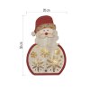 LED dekorace dřevěná – Santa, 30 cm, 2x AA, vnitřní, teplá bílá, časovač